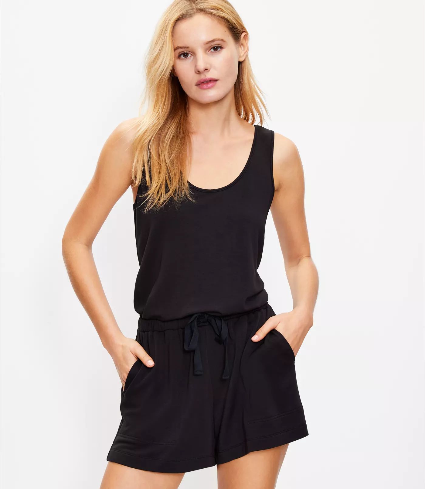 Lou & Grey Signature Softblend Drawstring Romper | LOFT | LOFT