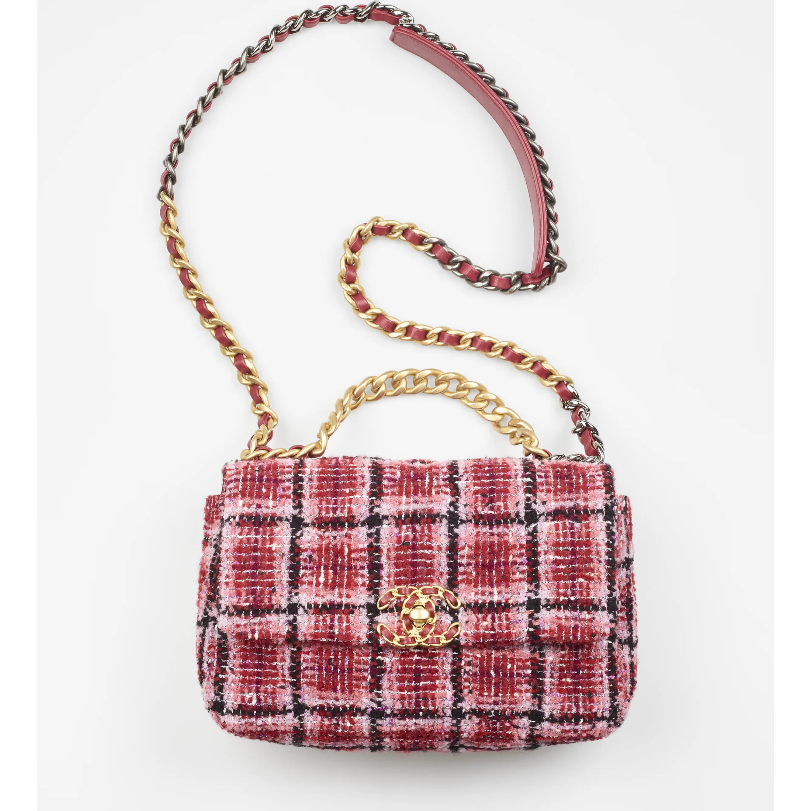 CHANEL 19 Handbag - Tweed, gold-tone, silver-tone & ruthenium-finish metal — Fashion | CHANEL | Chanel, Inc. (US)