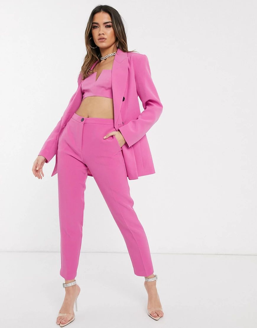 ASOS DESIGN pop slim suit pants in pink | ASOS (Global)