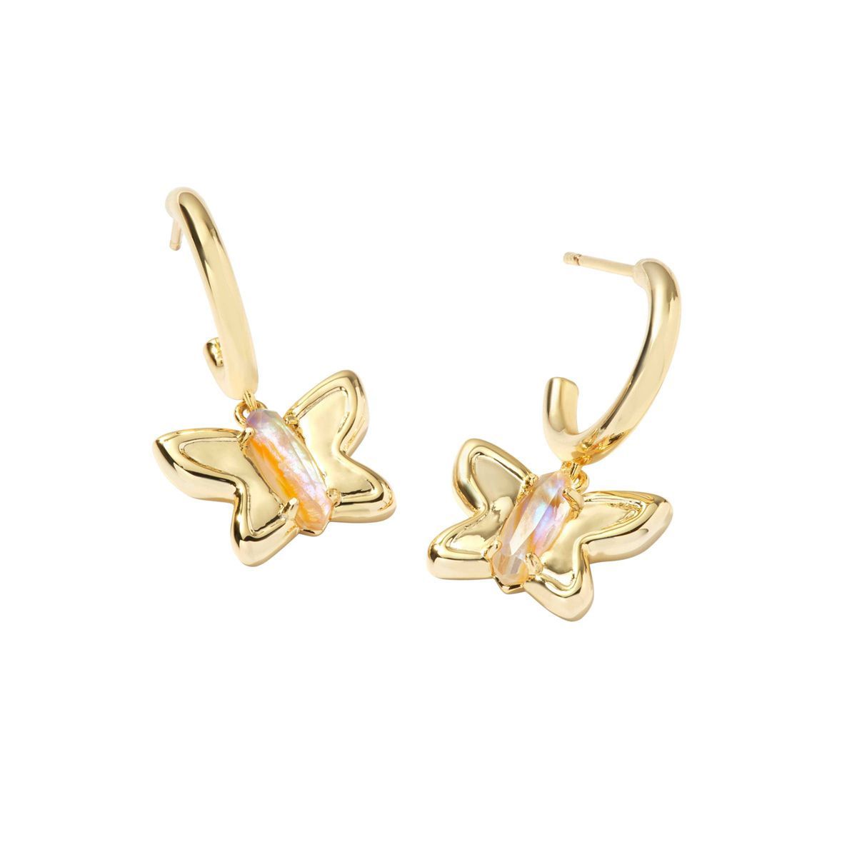Kendra Scott Sadie Abalone 14K Gold Over Brass Huggie Hoop Earrings - Iridescent | Target