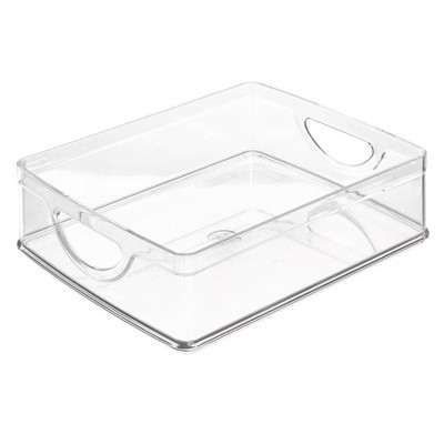 iDESIGN Recycled Plastic Cabinet and Pantry Storage Bin with Integrated Handles Clear Bin: Kitchen Organizer, 10"x8"x3" | Target