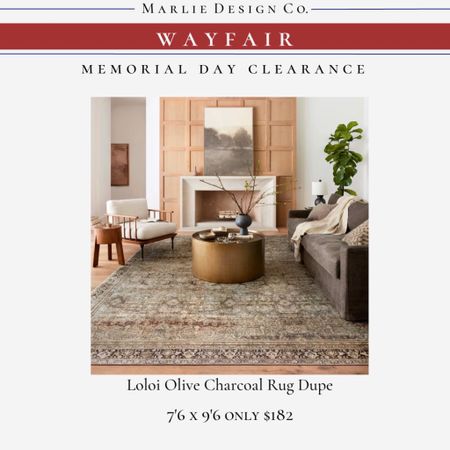 Wayfair Memorial Day Clearance Sale | loloi olive charcoal rug | affordable rug | living room rug 

#LTKhome #LTKFind #LTKsalealert