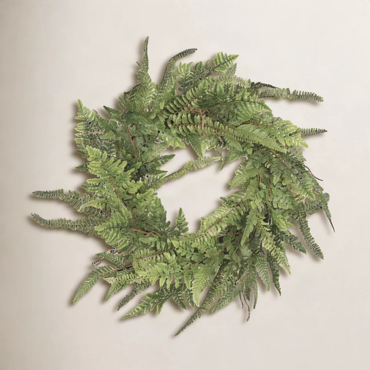 24" Artificial Real Touch Spring Summer Bohemian Fern Greenery Wreath For Front Door | Wayfair North America