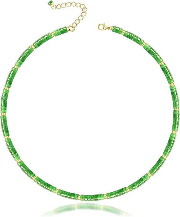 Heishi Style Gemstones/Natural Pearls Beaded Choker Necklace for Women, Handmade Jewelry Gifts fo... | Amazon (US)