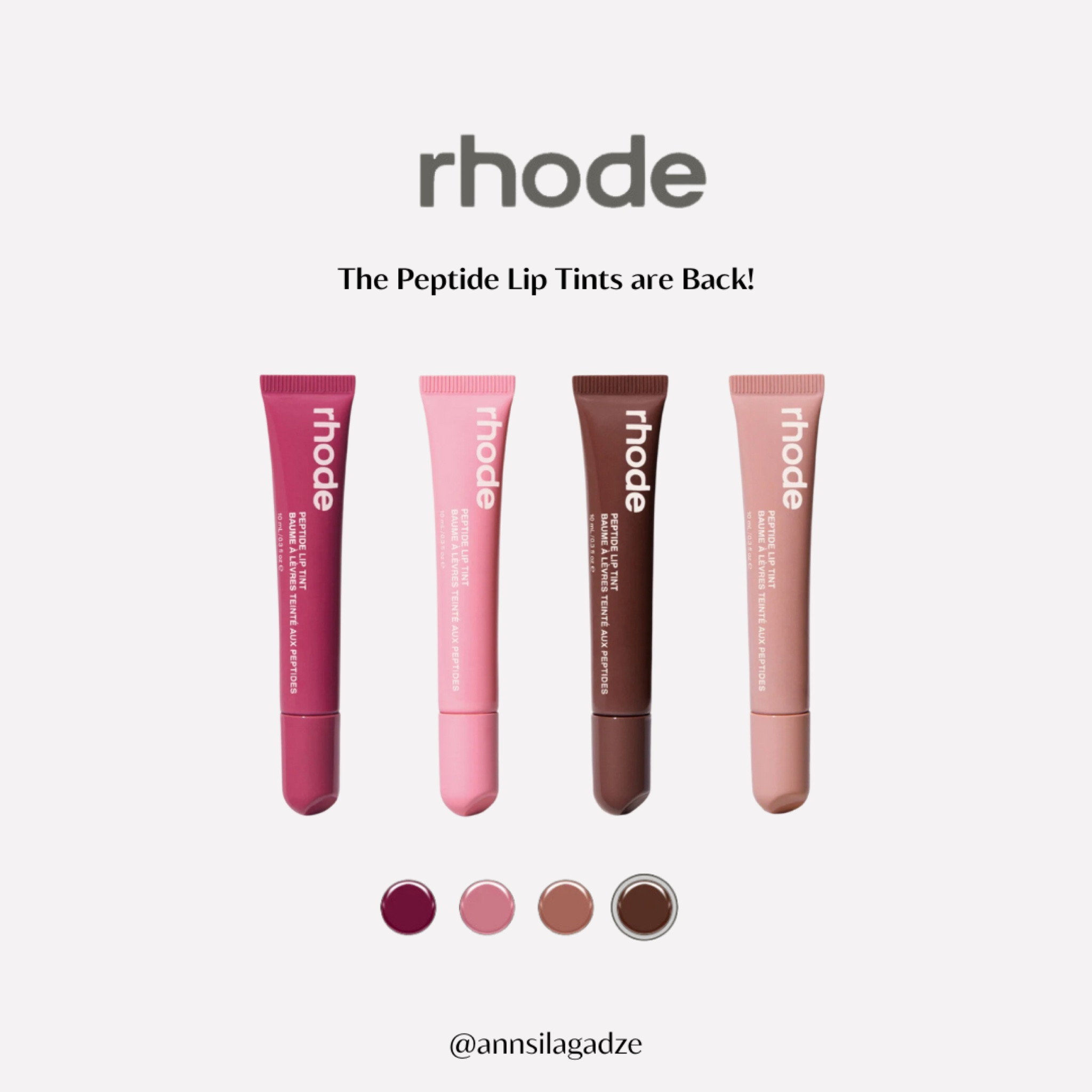 Rhode Lip Tints are back!!!


Best Sellers and Most Anticipated Products from Rhode Skin.


#rhode #peptideliptreatment #rhodelips #iphonecase #rhodeliptinits



#LTKbeauty #LTKGiftGuide #LTKU