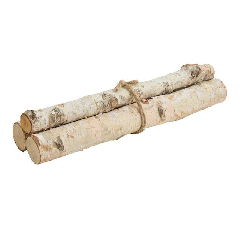Natural Birch Log Bundle, 16", White, Wood, sold by At Home | At Home