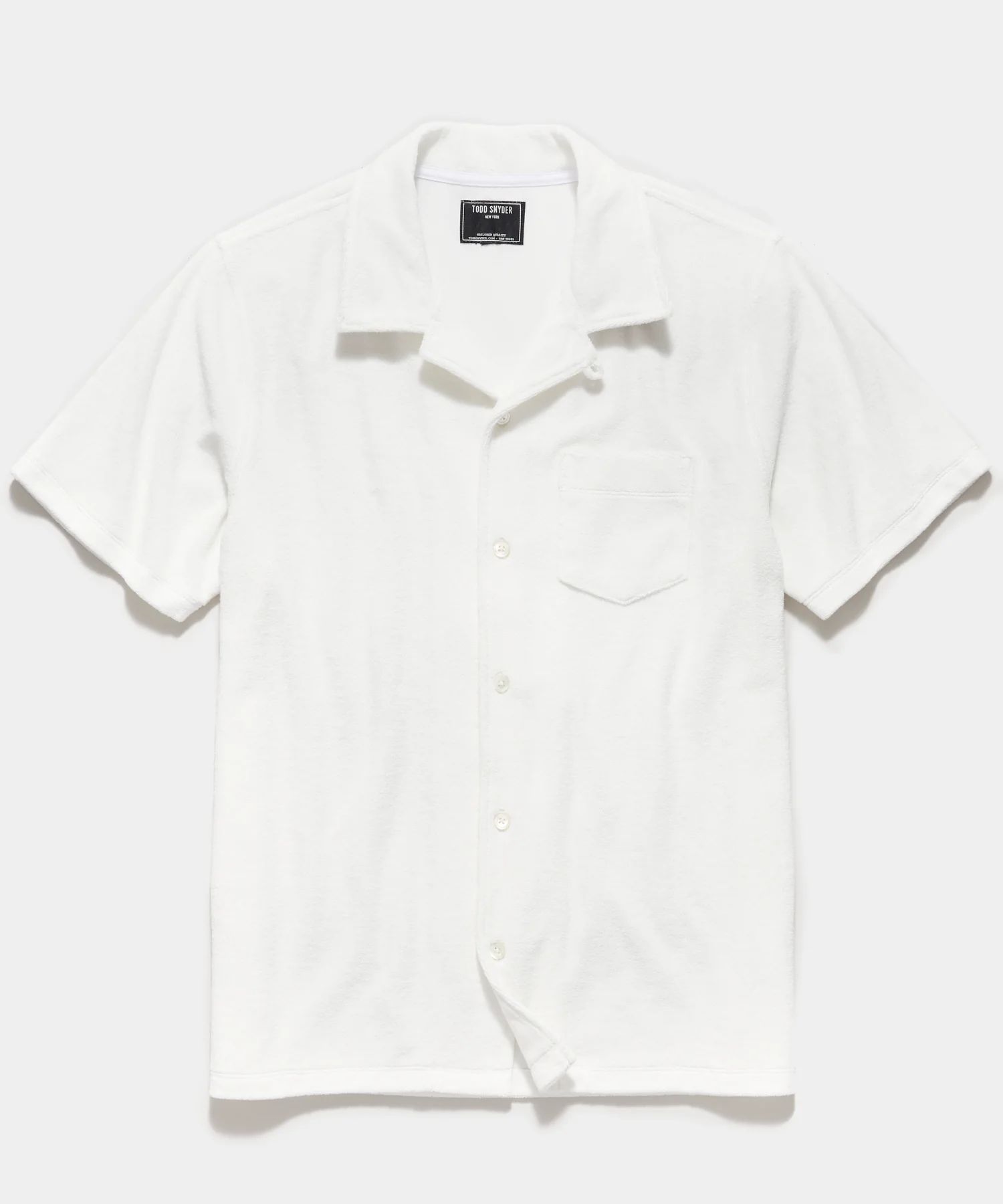 Terry Button Down Polo in White | Todd Snyder