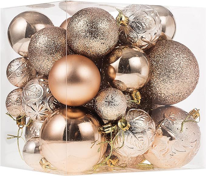 Christmas Ornaments for Xmas Trees,Champagne Shatterproof Christmas Ball Ornaments | Amazon (US)