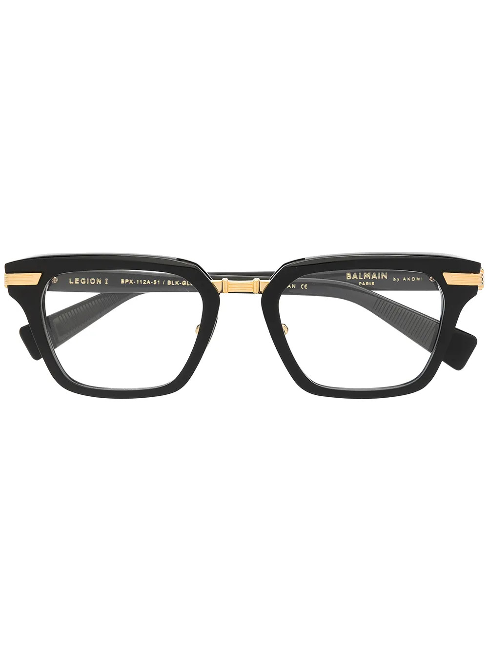 Balmain Eyewear Legion I square-frame glasses - Black | Farfetch Global