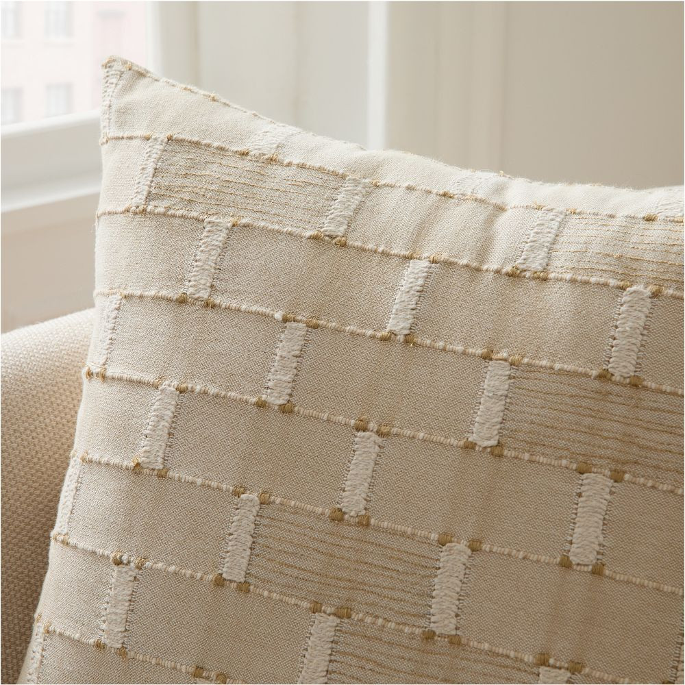 Embroidered Modern Blocks Pillow Cover | West Elm (US)