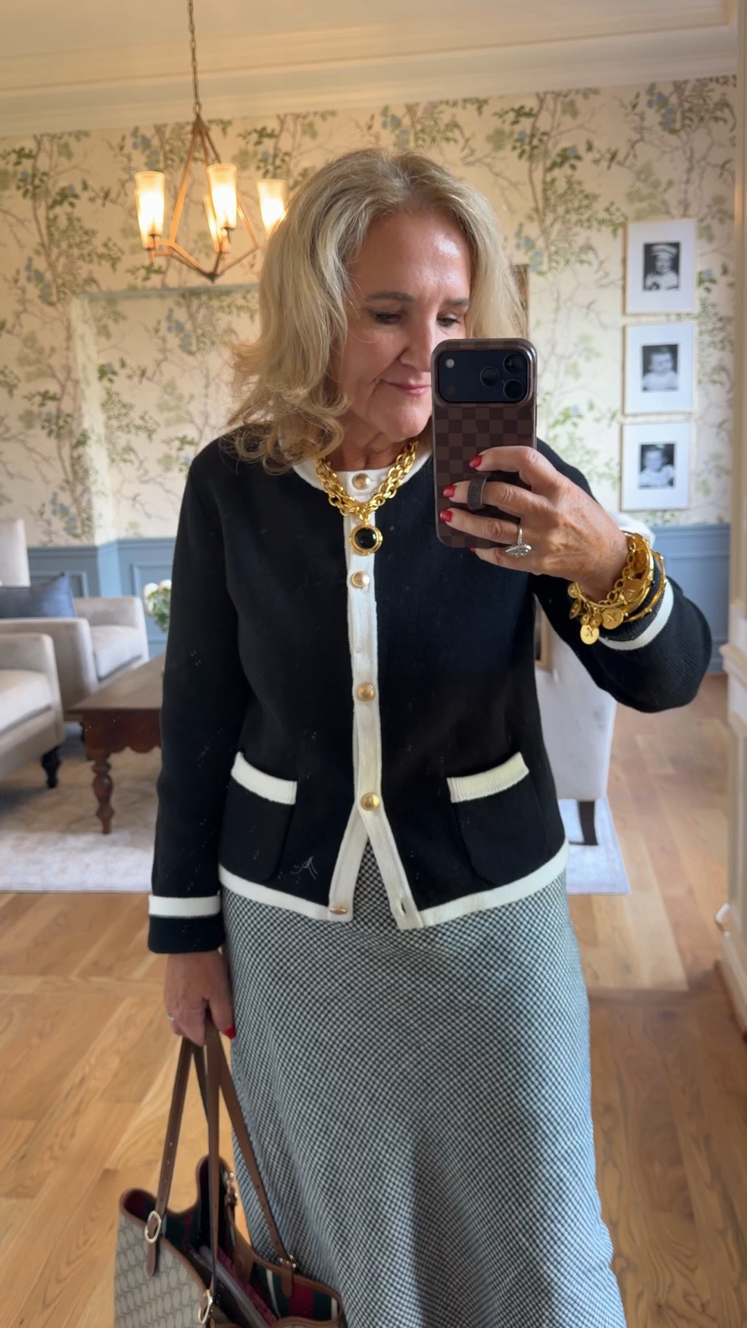 Sweater jacket size
Linen skirt I get a small but in the silk skirt, I get a medium. I will link both.
A silk polkadot skirt in black-and-white would look really pretty with this jacket

Church outfit, Sunday style outfit, professional outfit

#LTKootd #LTKOver40 #LTKWorkwear
