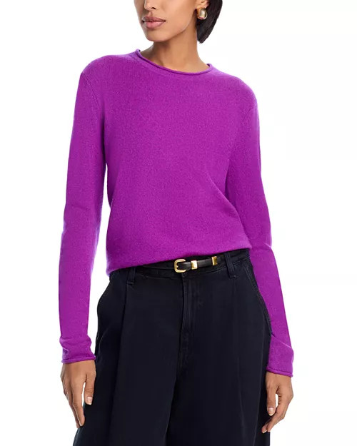 100% Cashmere Rolled Edge Sweater - Exclusive | Bloomingdale's (US)