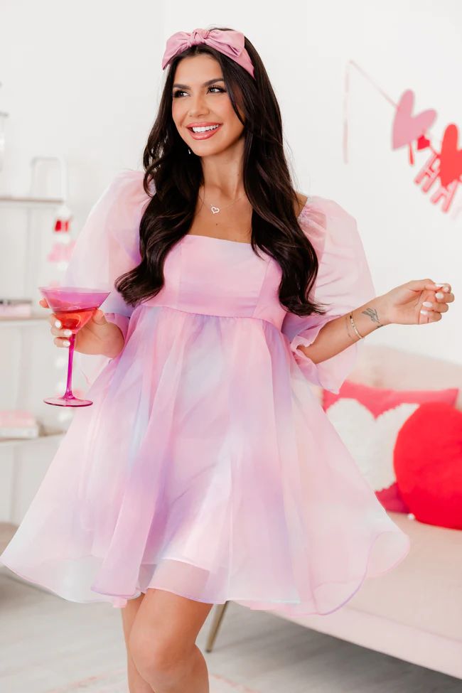 Love Made Me Crazy Multi Tulle Square Neck Mini Dress | Pink Lily