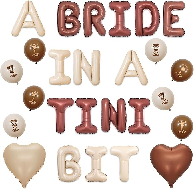 Espresso Martini Bachelorette Party Decorations A Bride In A Tini Bit Foil Balloons Brown Beige H... | Amazon (US)