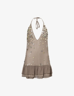 Button Me Up Layered Chiffon Mini Dress | Selfridges