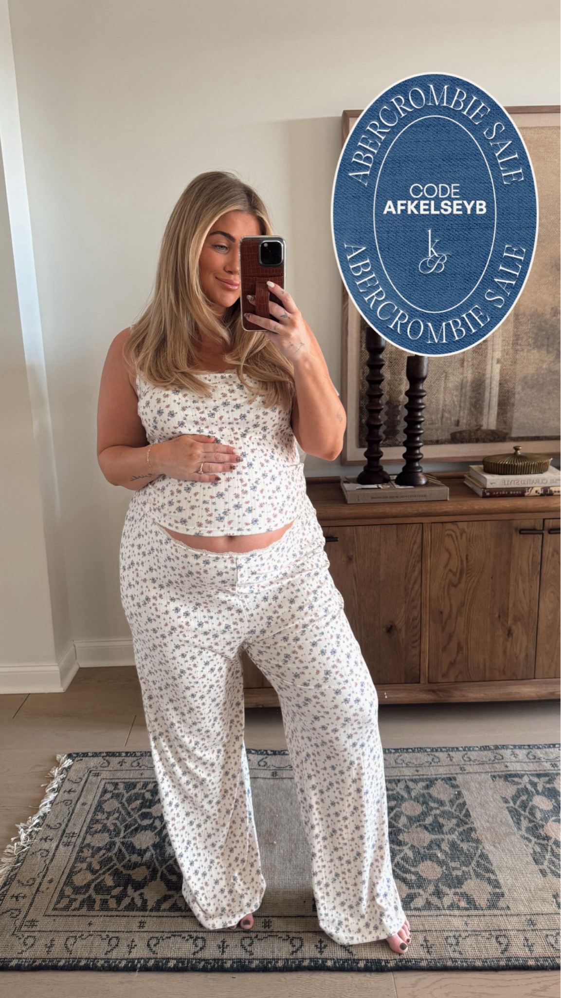 Pajama set on sale from Abercrombie🤍 Code: AFKELSEYB 

Top- large 
Bottoms- XL

#LTKSaleAlert