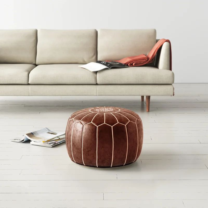 Nathan Leather Pouf | Wayfair North America