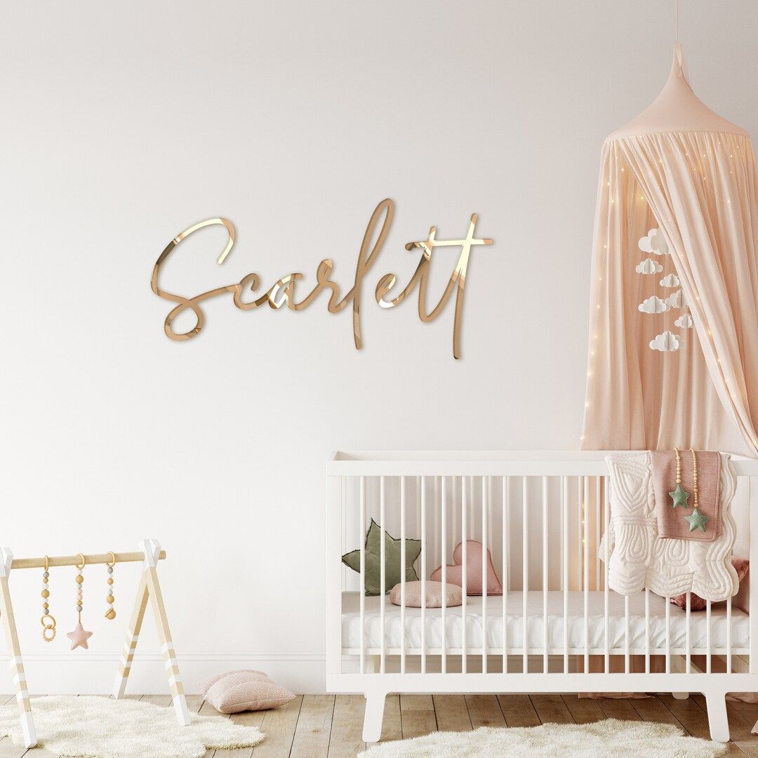 Nursery Name Art - Baby Room Sign - Nursery Wall Decor - Nursery Wal Art - Baby Gift - Name Sign ... | Etsy (US)