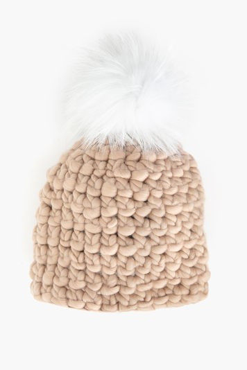 Au Lait Beanie Pomster | Mischa Lampert | Tuckernuck (US)