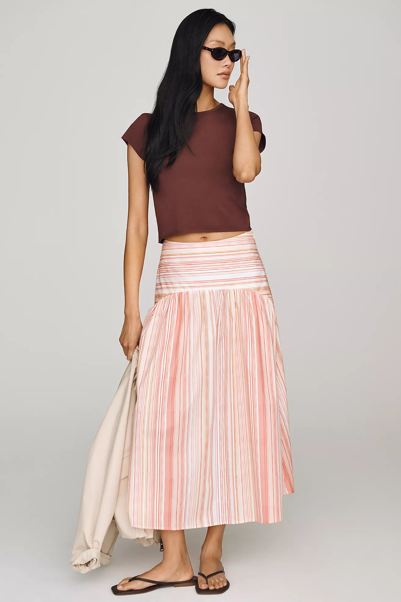The Tobie Drop-Waist Skirt by Exquise | Anthropologie (US)