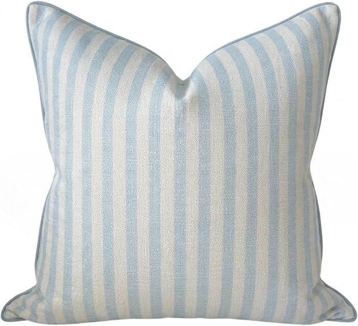Throw Pillow for Home Harvey Striped Style Pillow Cover Coastal Grandmillennial Pillow Cover 20" ... | Amazon (US)