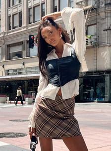 Darwin Mini Skirt Brown multi | Princess Polly US