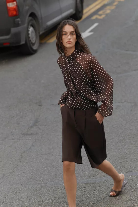 POLKA DOT BLOUSE WITH BOW | Zara FR