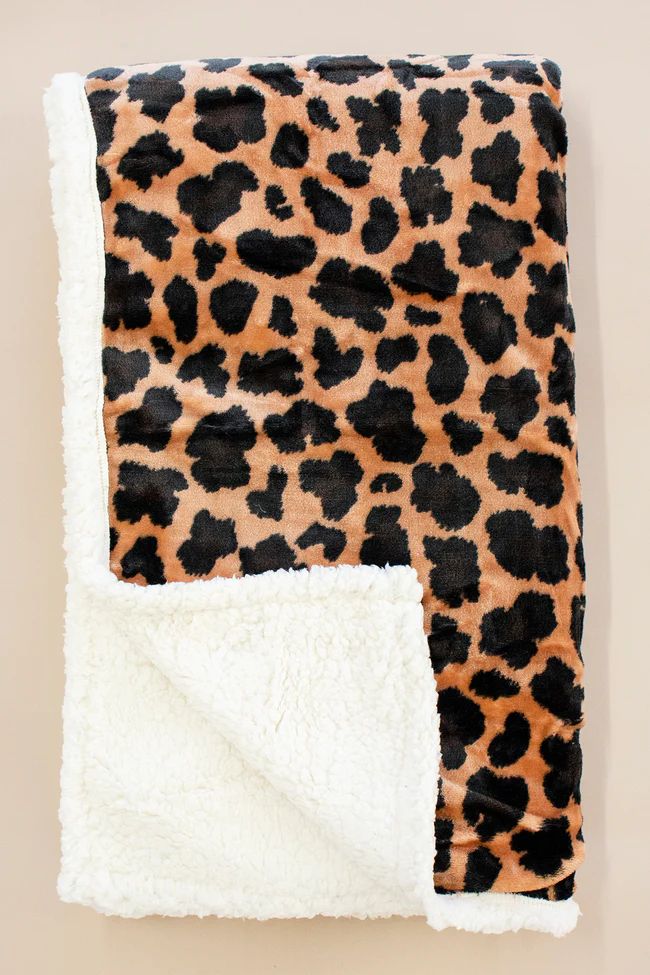 Calling Me Home Brown Animal Print Sherpa Blanket | The Pink Lily Boutique
