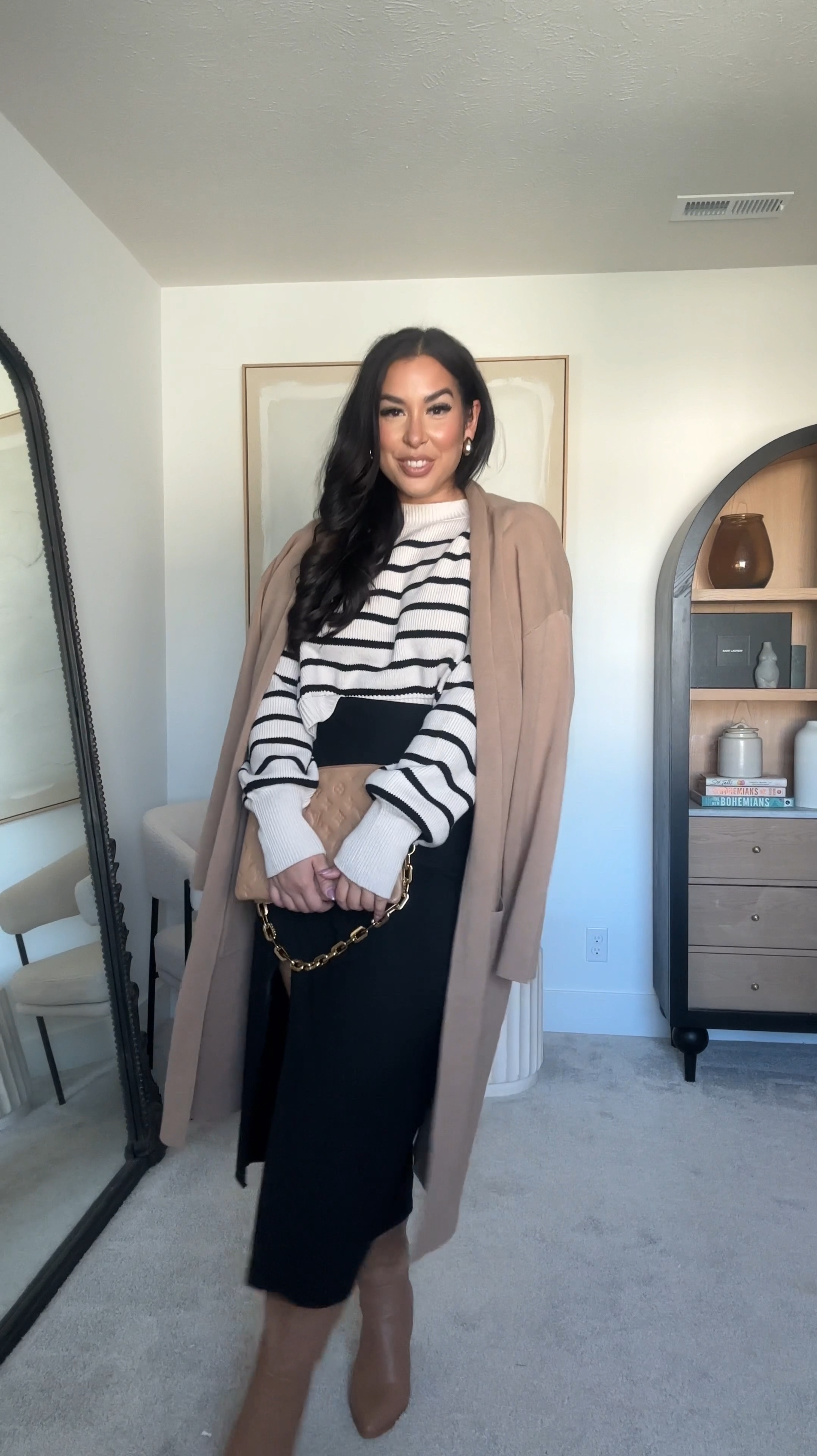 Midsize workwear outfit
-
-
-
Fall outfit, coatigan, striped sweater, midi skirt, date night outfit, girls night outfit

#LTKStyleTip #LTKWorkwear #LTKMidsize
