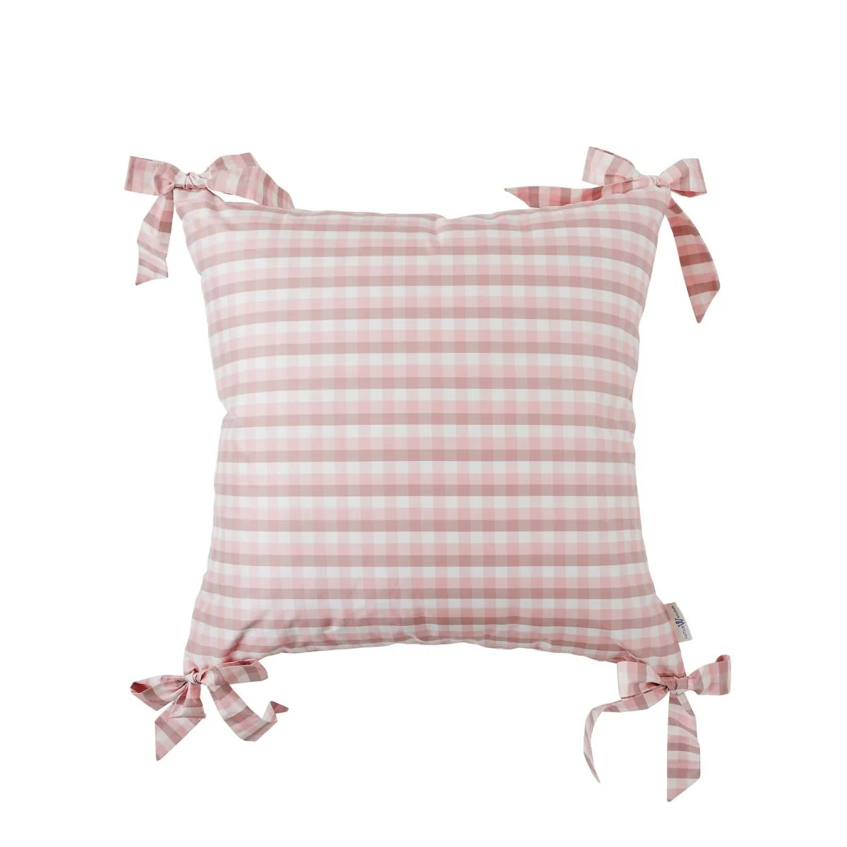 Vichy Check Bow Pillow in Blush | Caitlin Wilson Design