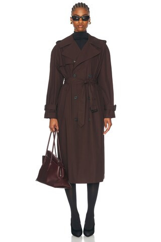 WARDROBE.NYC Trench Coat in Dark Brown - Chocolate. Size S (also in XS). | FWRD 