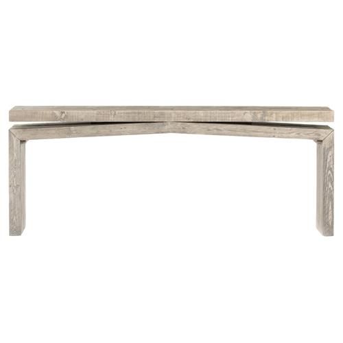 Rayan Rustic Lodge Grey Reclaimed Pine Wood Rectangular Console Table | Kathy Kuo Home