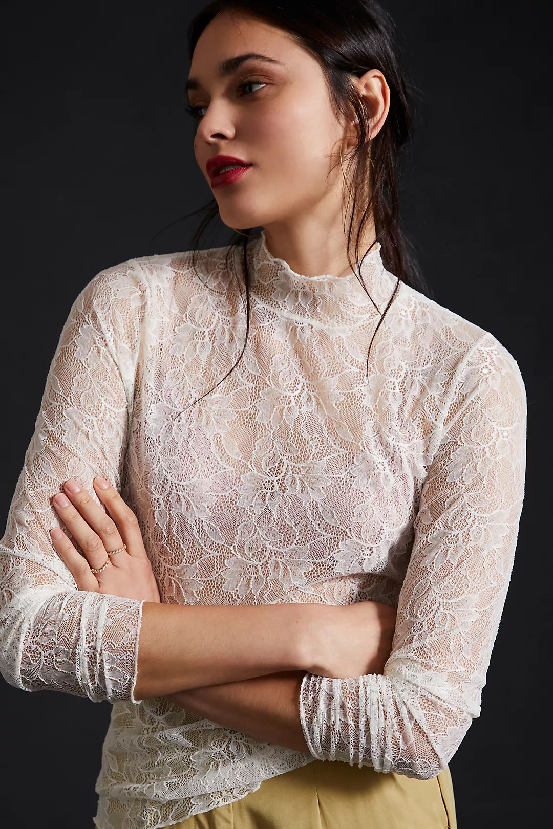 By Anthropologie Lace Layering Turtleneck | Anthropologie (US)