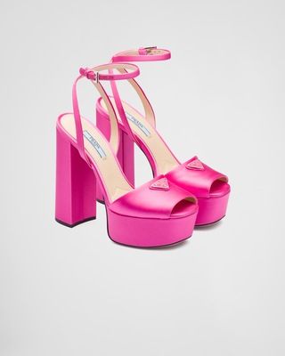 High-heeled satin sandals | Prada Spa US