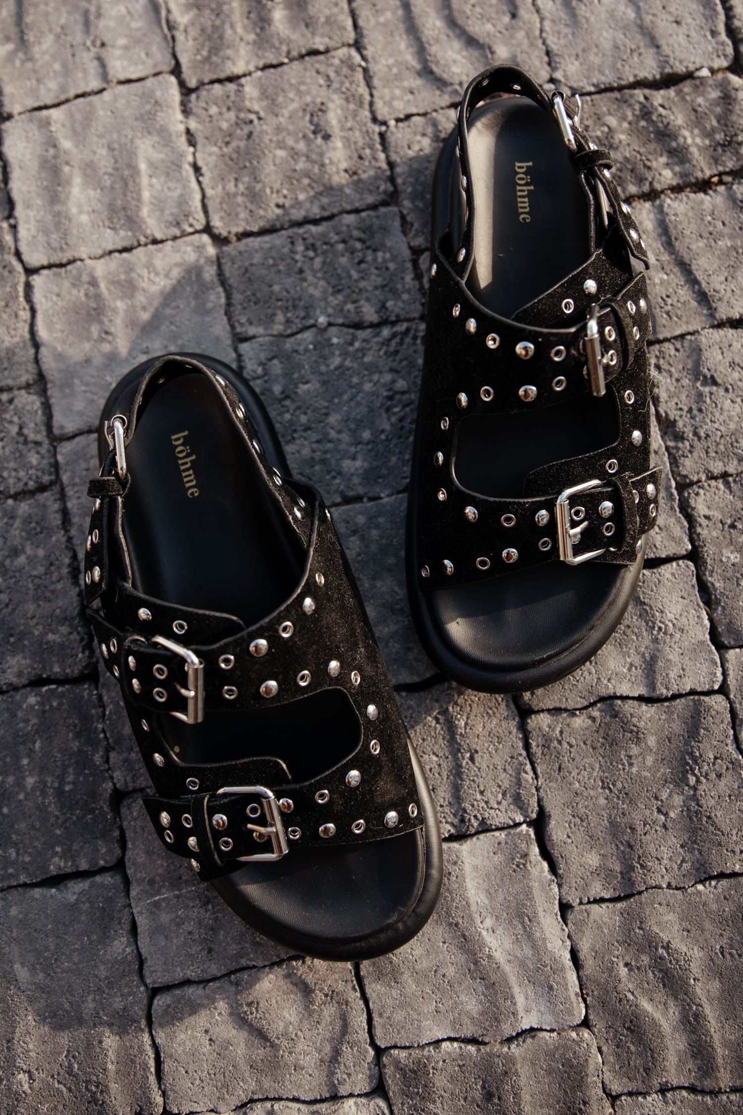 Zaya Buckle Sandals in Black - böhme | Bohme