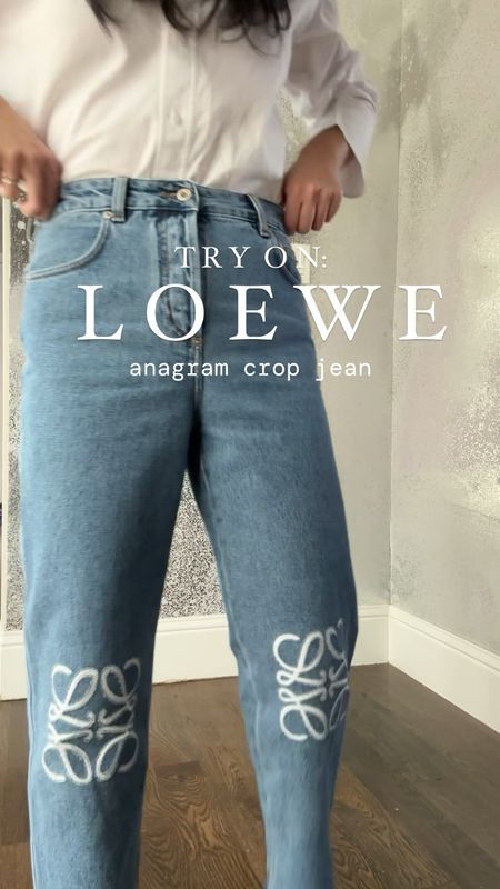 Try On the Loewe Anagram Crop Jean 💙💙

I’m typically a US 27/28, wearing a EU38 here. There’s space through the waist and hip- I could technically go down one size- but I like the roomy fit for this style. 

Simple styling to showcase the jean here- I have more styling videos to come! 

#LTKVideo #LTKstyletip