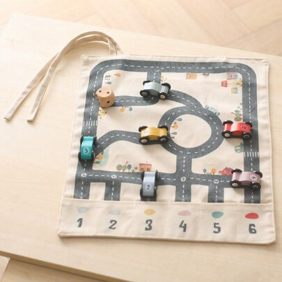 Children's Montessori Traffic Toy 35*31 CM Baby City Traffic Road Map Game Wooden Car Educational Toy Gift Cartoon City Kid Game | SHEIN