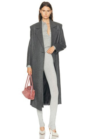 THE ATTICO Long Coat in Grey | FWRD 