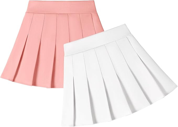 2 Pack Toddler Baby Girls Pleated Skirt Baby Girls Uniform Skirt Built in Shorts Tennis Casual Sk... | Amazon (US)