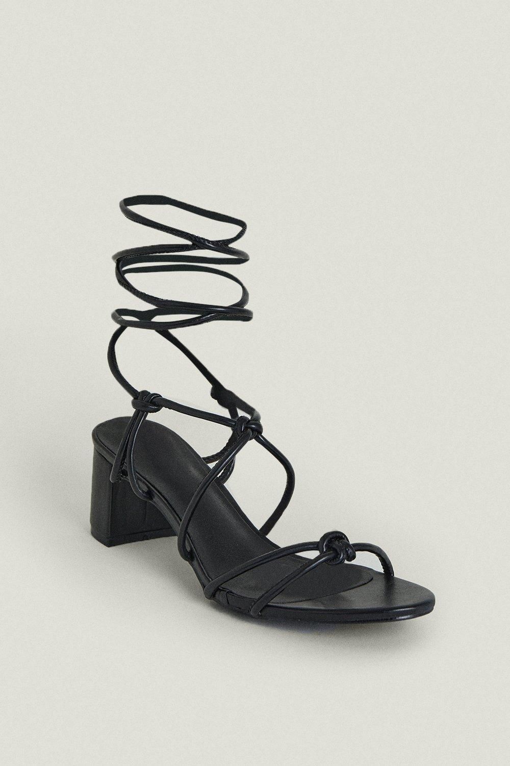 Knot Detail Strappy Block Heel Sandal | Oasis UK & IE
