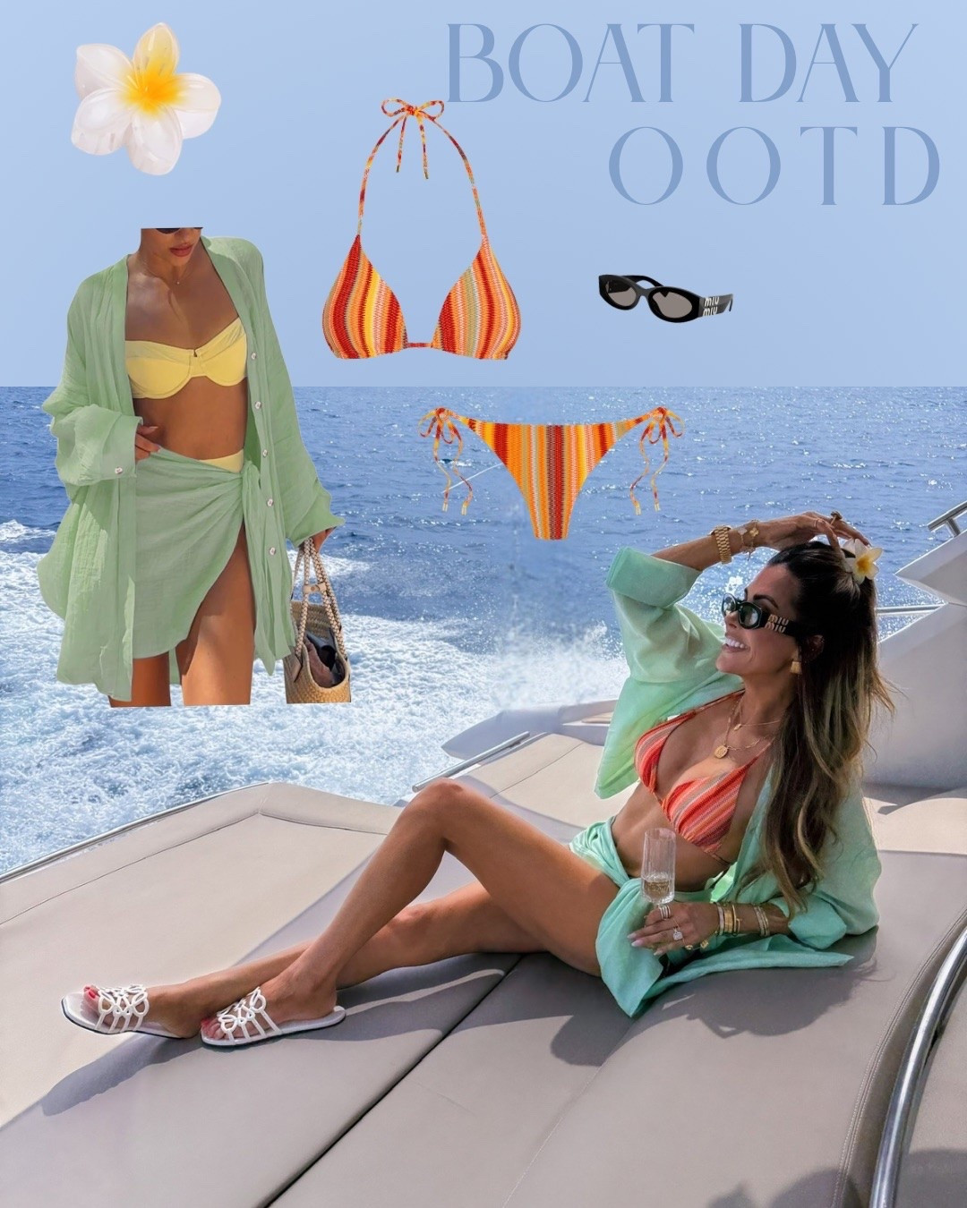 Perfect little boat OOTD!! Wearing a size small in everything! 

Swimsuits, Swim coverups, Boat outfits, Simmer outfits, Vacation outfits beach, Matching sets, Flower clips, Summer style, Emily Gemma

#LTKTravel #LTKdayinmylife #LTKSwim