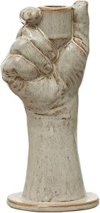 Bloomingville Stoneware Hand Taper Holder, Reactive Glaze, Cream Color (Each One Will Vary) Déco... | Amazon (US)