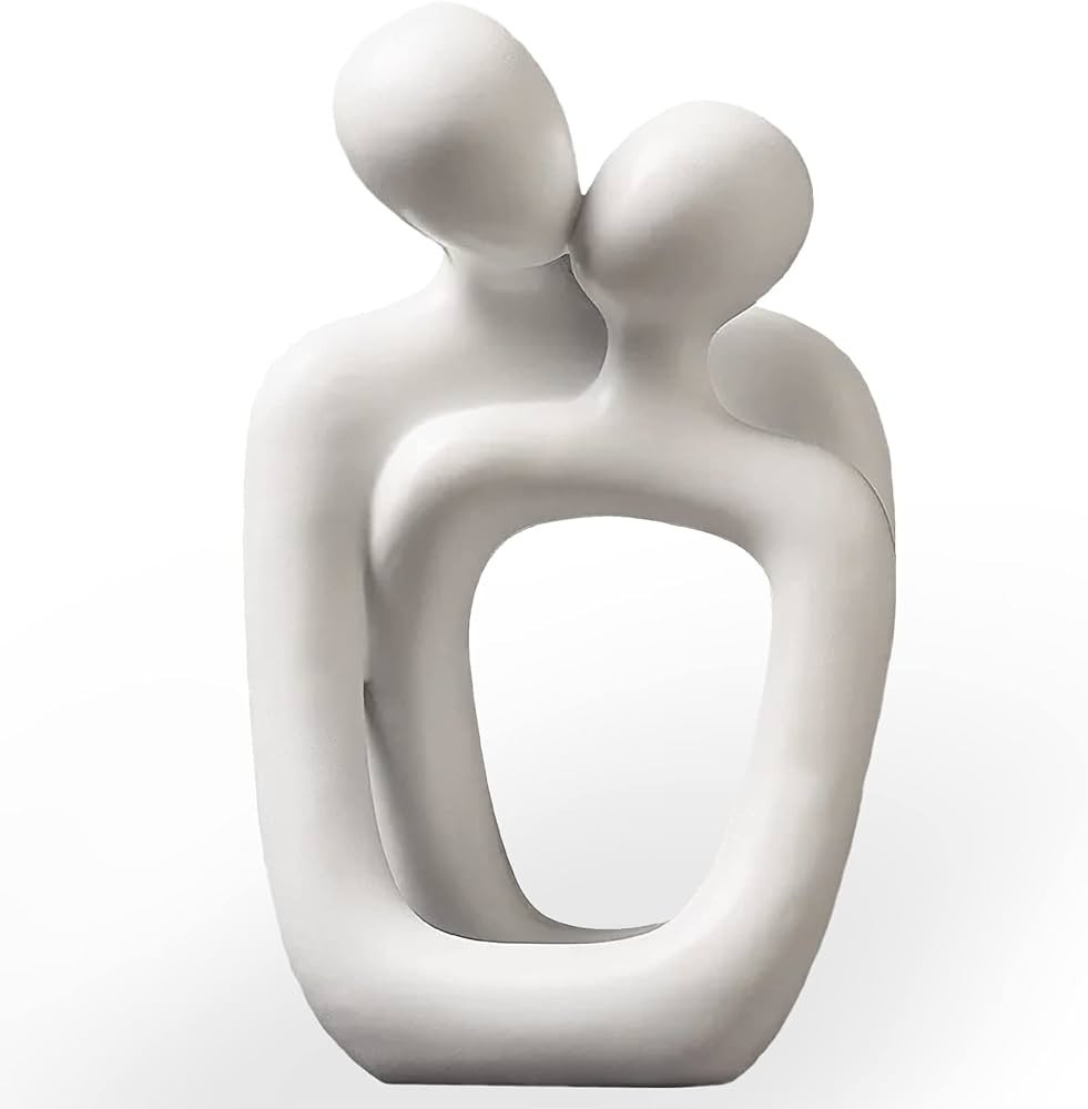 Abstract Couple Statue, Minimalist Couples Bedroom Decor, White Hugging Lovers Sculptures Modern ... | Amazon (US)