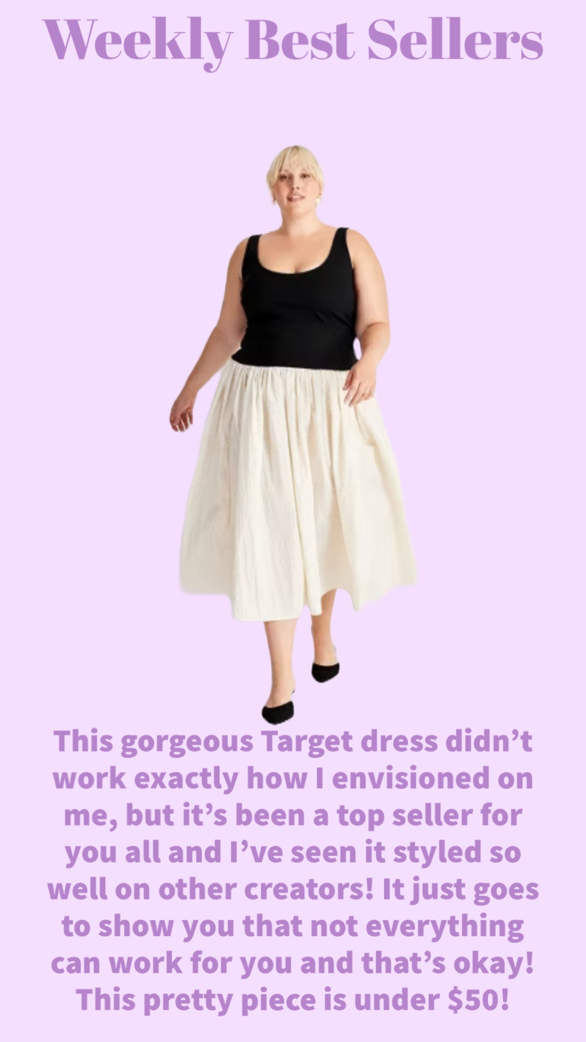 This gorgeous Target dress didn’t work exactly how I envisioned on me, but it’s been a top seller for you all and I’ve seen it styled so well on other creators! It just goes to show you that not everything can work for you and that’s okay! This pretty piece is under $50!

#LTKFindsUnder50 #LTKStyleTip #LTKPlusSize