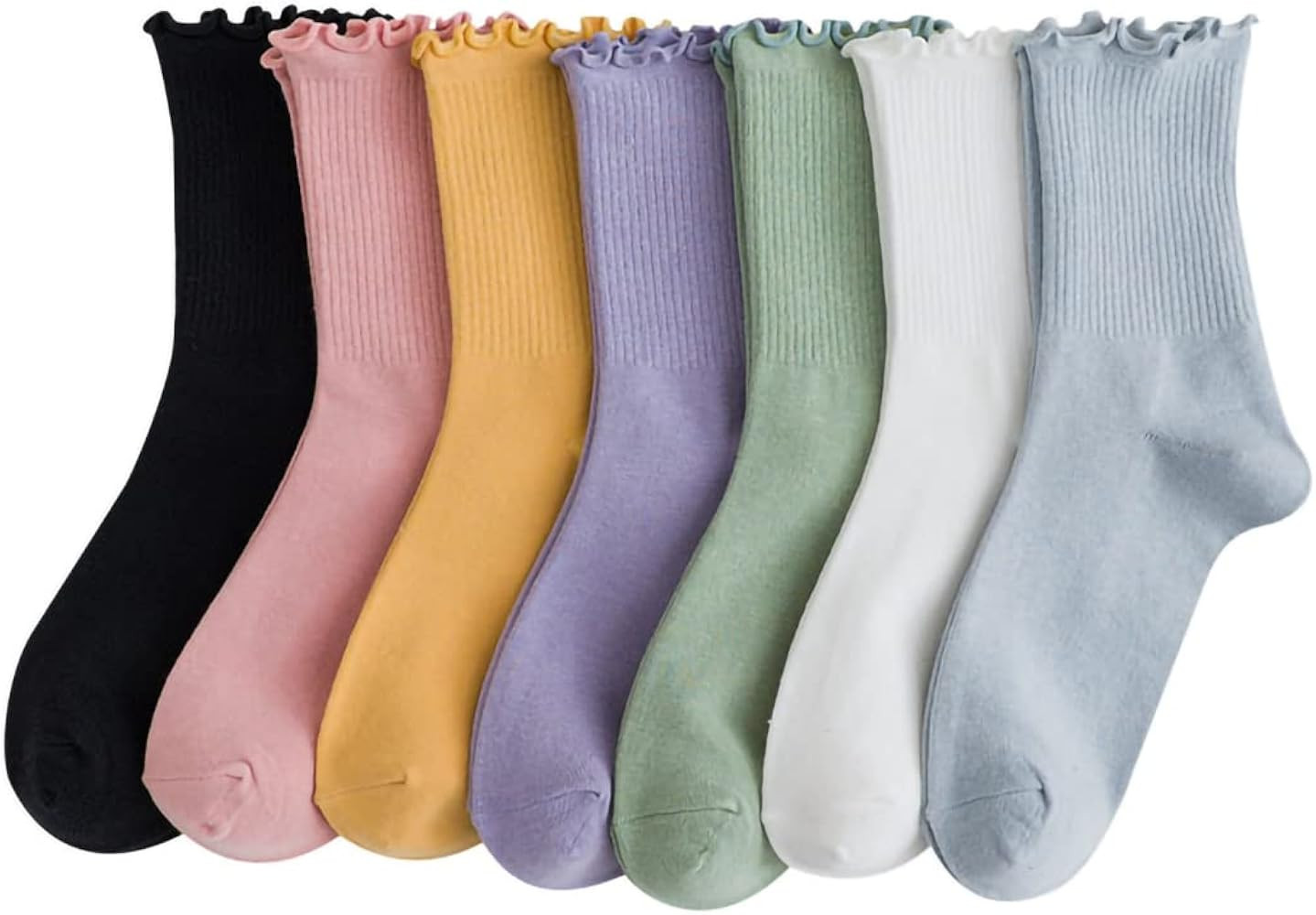 GuaziV Women's Ruffle Socks, Womens Fun Novelty Crew Colorful Fashion Casual Socks | Amazon (US)