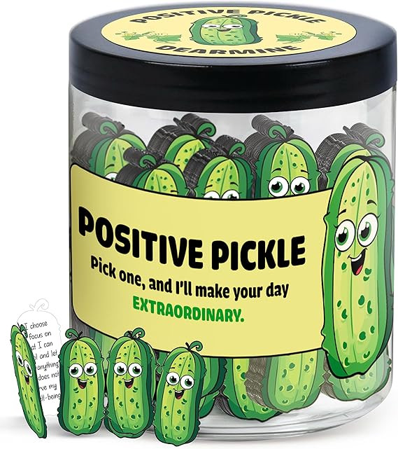 60 Positive Pickle Cards Jar, Stocking Stuffers, Xmas Christmas White Elephant Gifts for Teenage,... | Amazon (US)