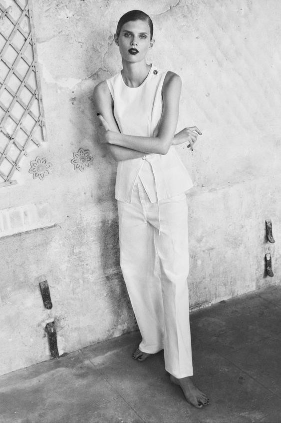 Zara - Z1975 Straight Leg Jeans With Pressed Crease - White - 30 (Us 10) - Woman | Zara US