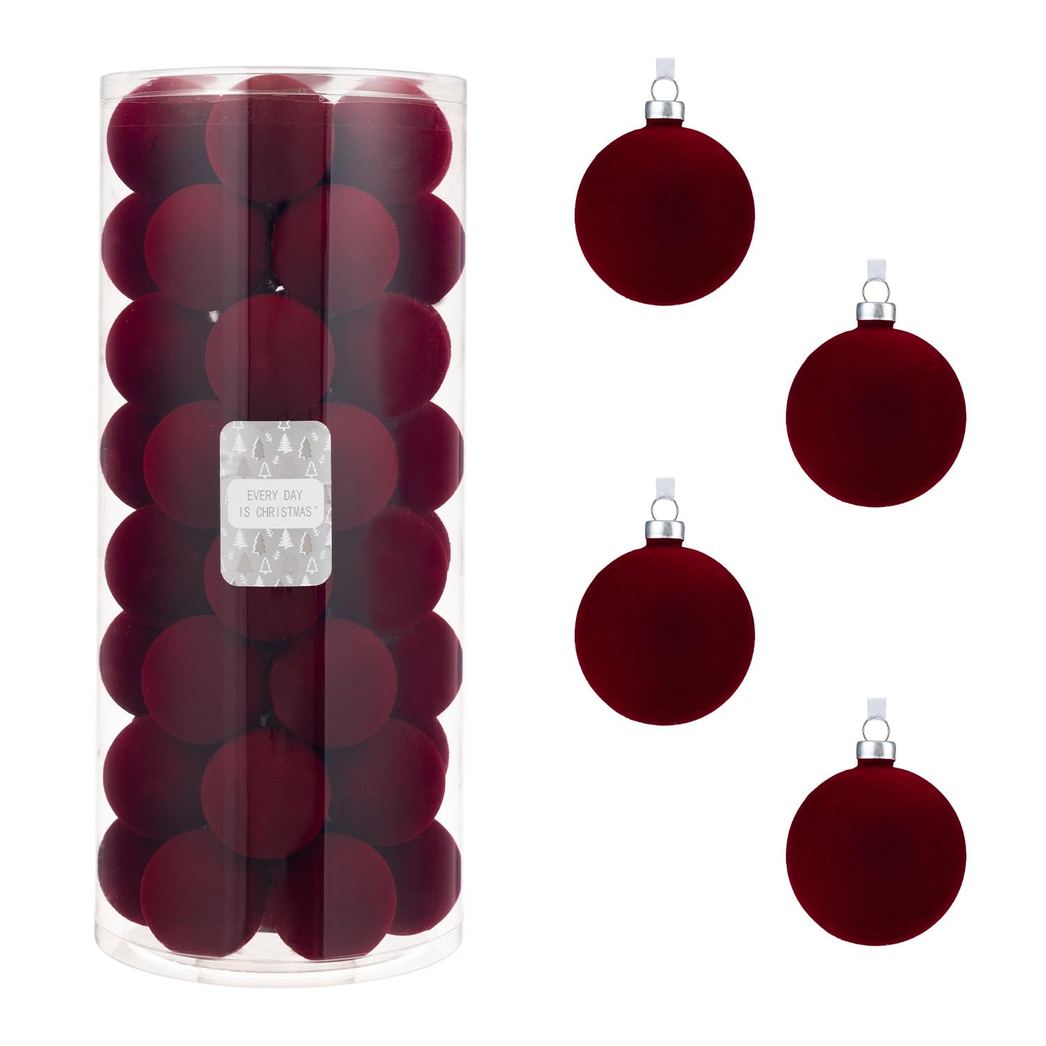 Every Day is Christmas Velvet 50ct 57cm/2.24" Christmas Ornaments, Shatterproof Christmas Tree Or... | Amazon (US)