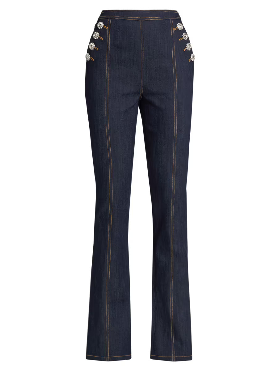 Suzette Jeweled Stretch-Cotton Jeans | Saks Fifth Avenue