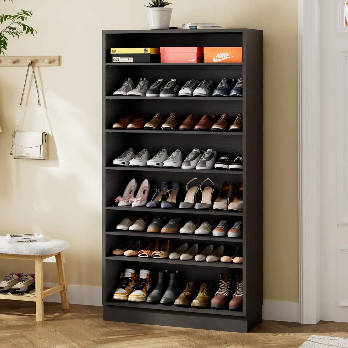 40 Pair Shoe Cabinet with Adjustable Shelves | Wayfair North America